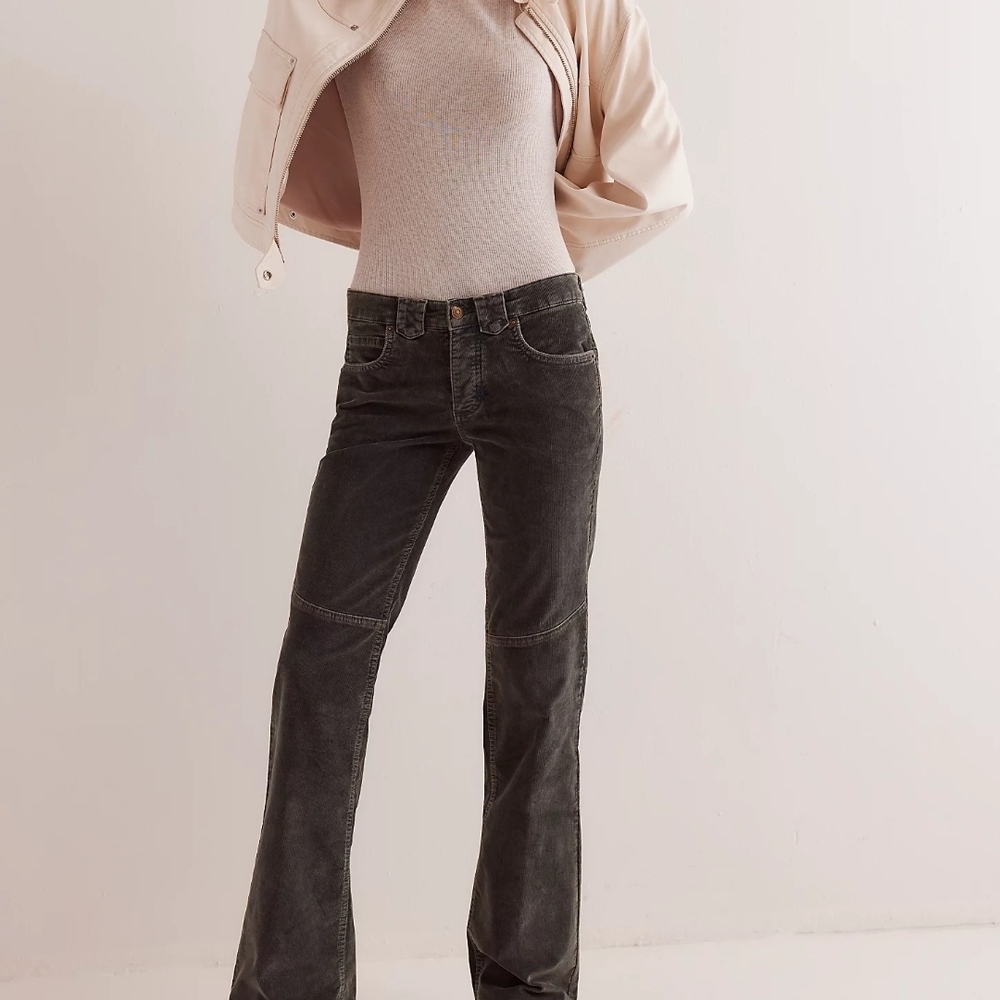 We The Free Dark Gray Corduroy Pants